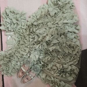 Toddler H&M green floral dress sz 3T